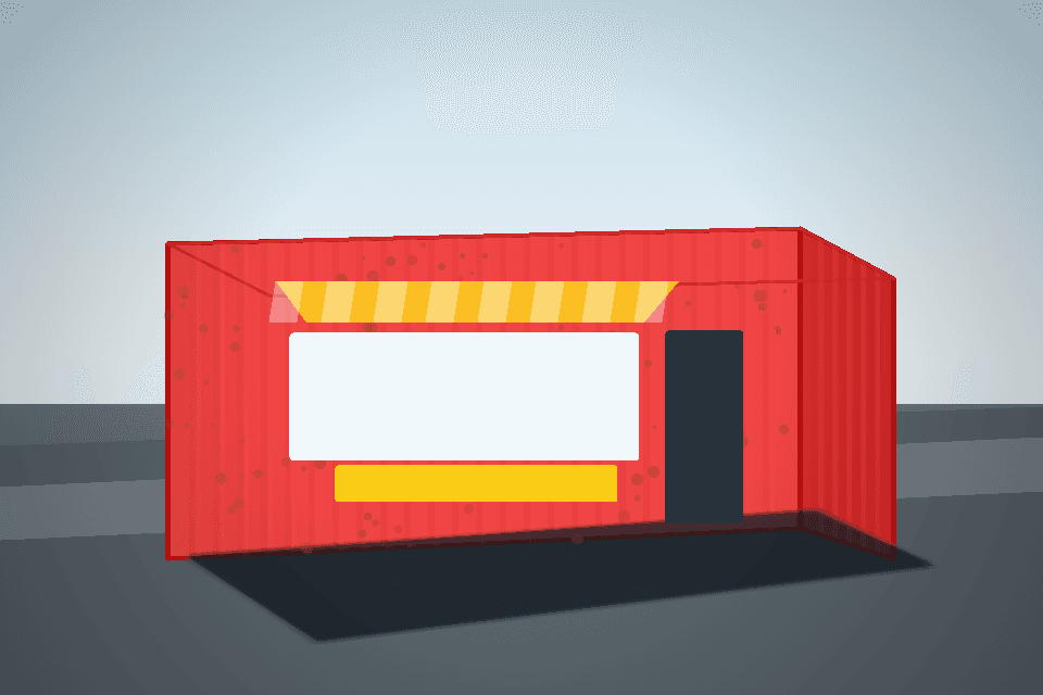 Contenedor open side 20 pies para local comercial