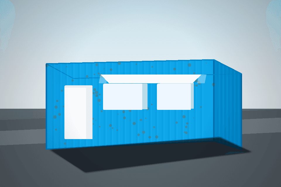 Baño sanitario en contenedor modificado