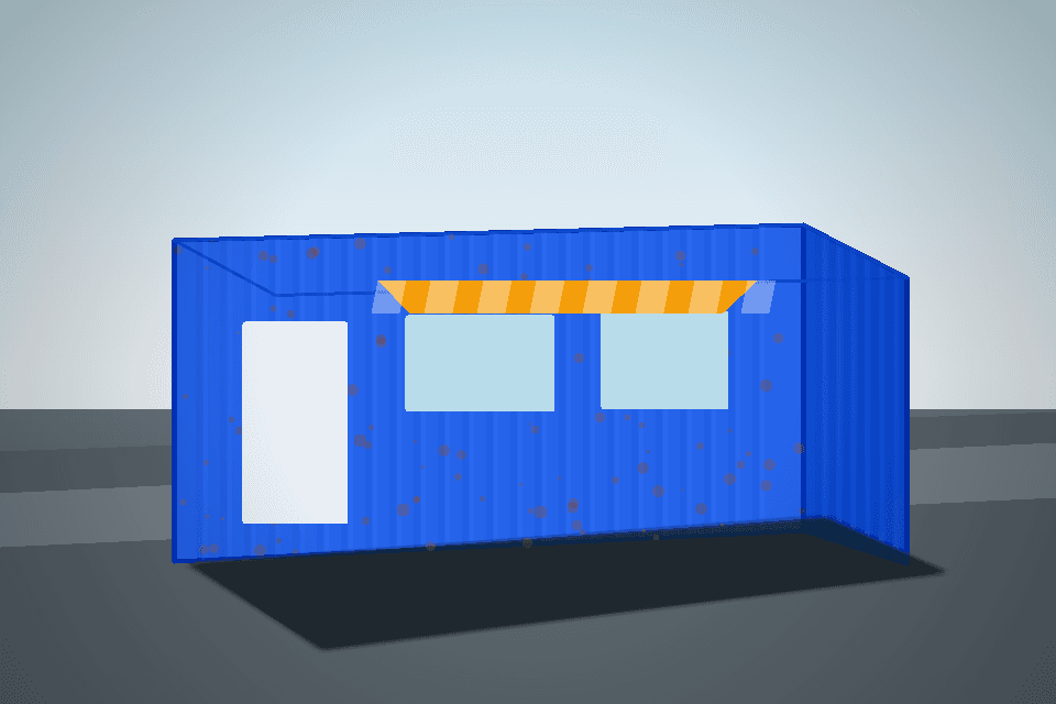 Exterior de bodega 20 pies en alquiler